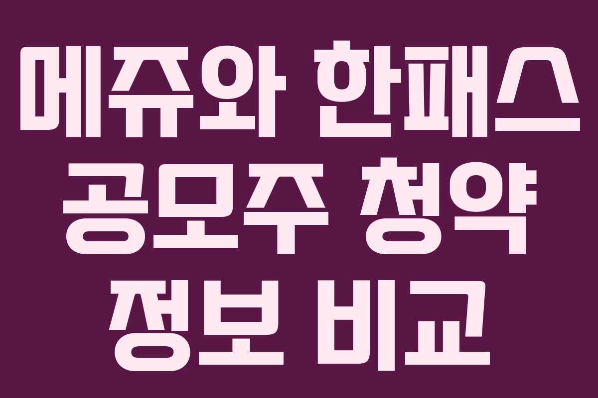 메쥬와 한패스 공모주 청약 정보 비교
