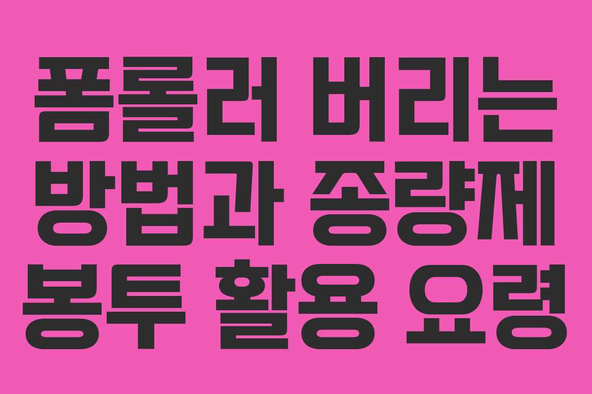폼롤러 버리는 방법과 종량제 봉투 활용 요령