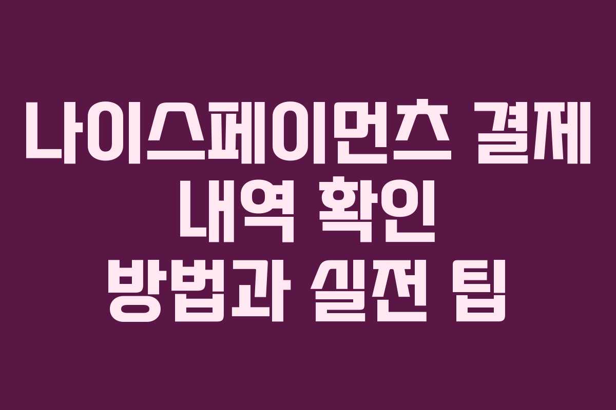 나이스페이먼츠 결제 내역 확인 방법과 실전 팁