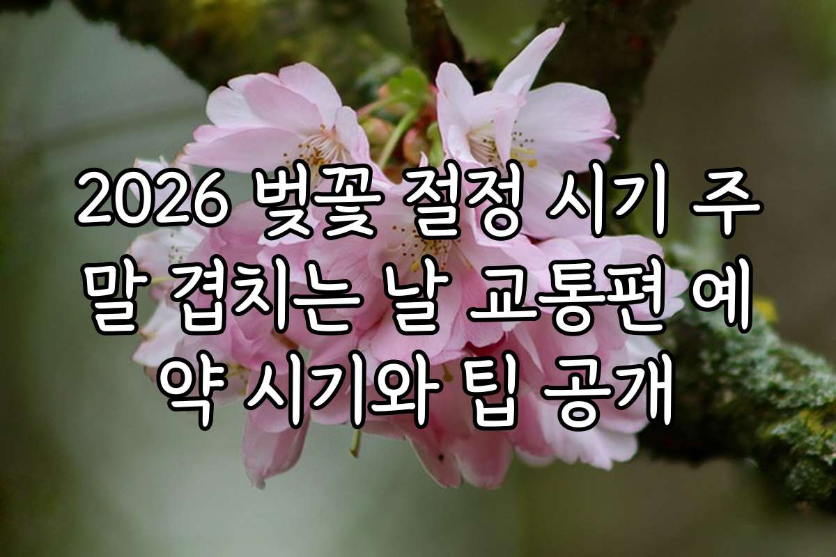 2026 벚꽃 절정 시기 주말 겹치는 날 교통편 예약 시기와 팁 공개