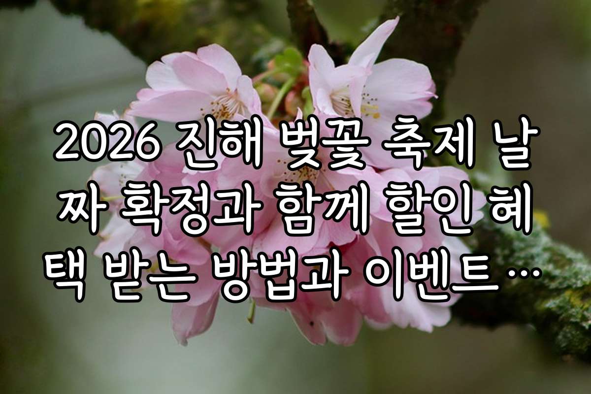 2026 진해 벚꽃 축제 날짜 확정과 함께 할인 혜택 받는 방법과 이벤트 정보