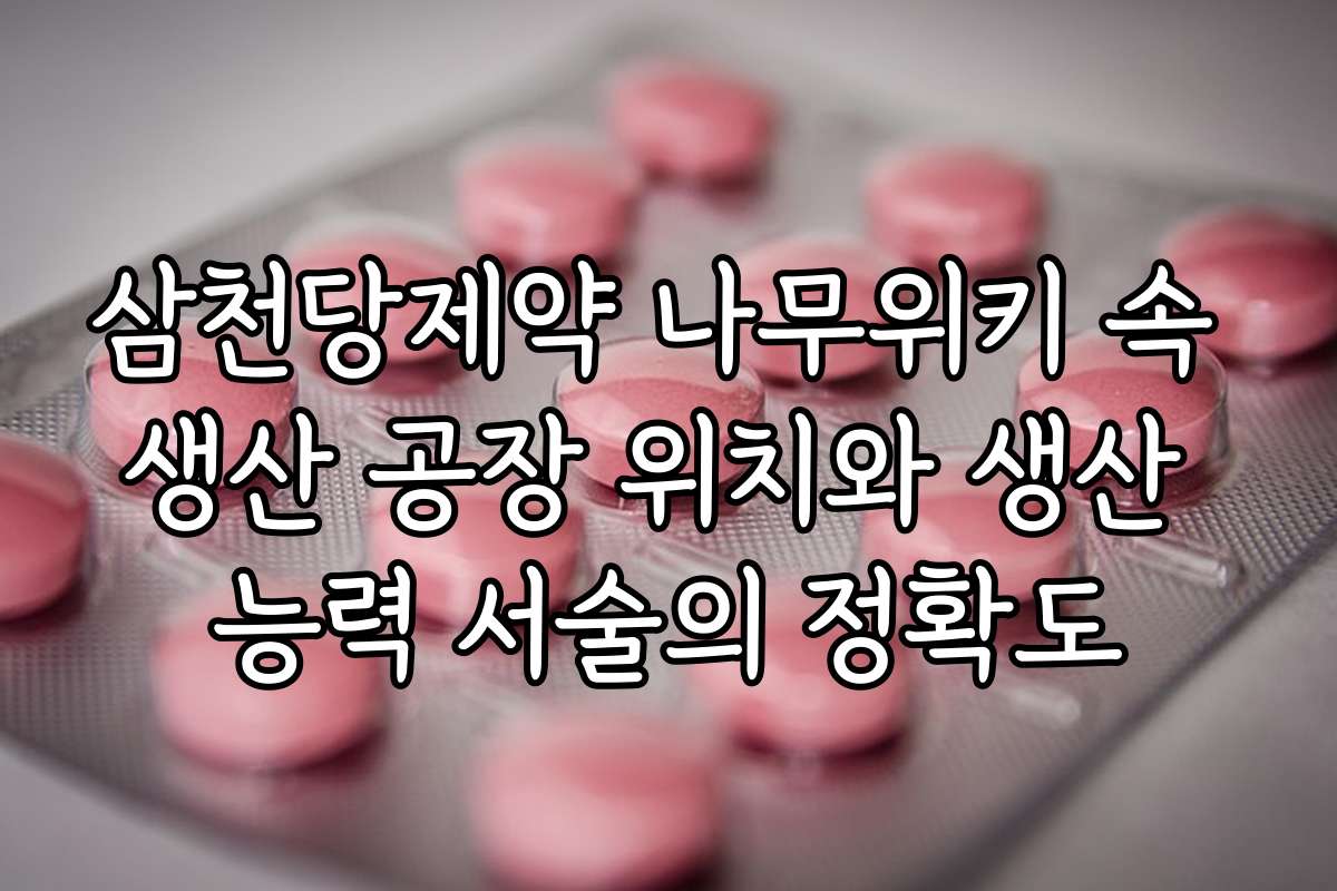 삼천당제약 나무위키 속 생산 공장 위치와 생산 능력 서술의 정확도