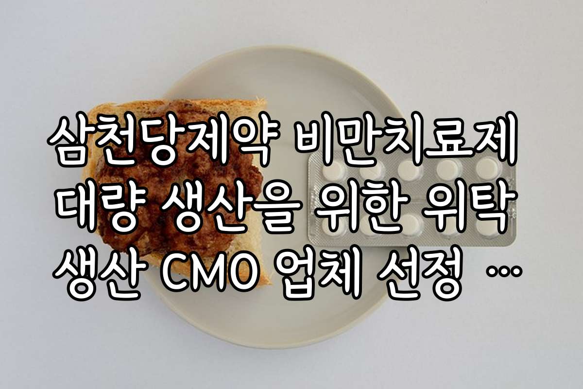 삼천당제약 비만치료제 대량 생산을 위한 위탁 생산 CMO 업체 선정 현황 체크
