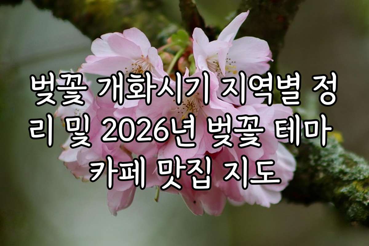 벚꽃 개화시기 지역별 정리 및 2026년 벚꽃 테마 카페 맛집 지도