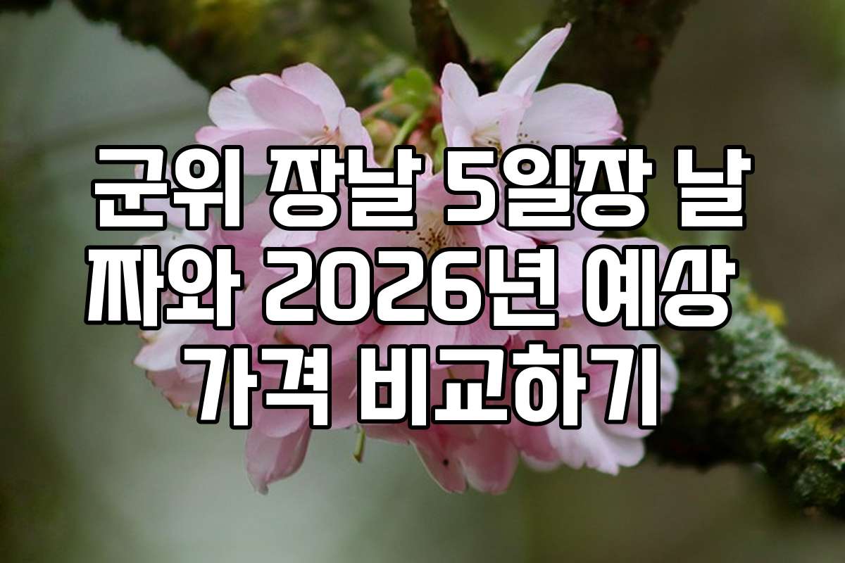 군위 장날 5일장 날짜와 2026년 예상 가격 비교하기