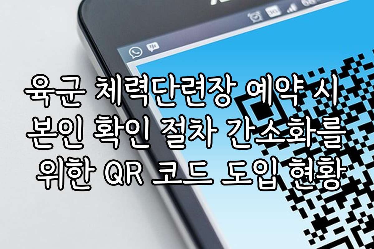 육군 체력단련장 예약 시 본인 확인 절차 간소화를 위한 QR 코드 도입 현황
