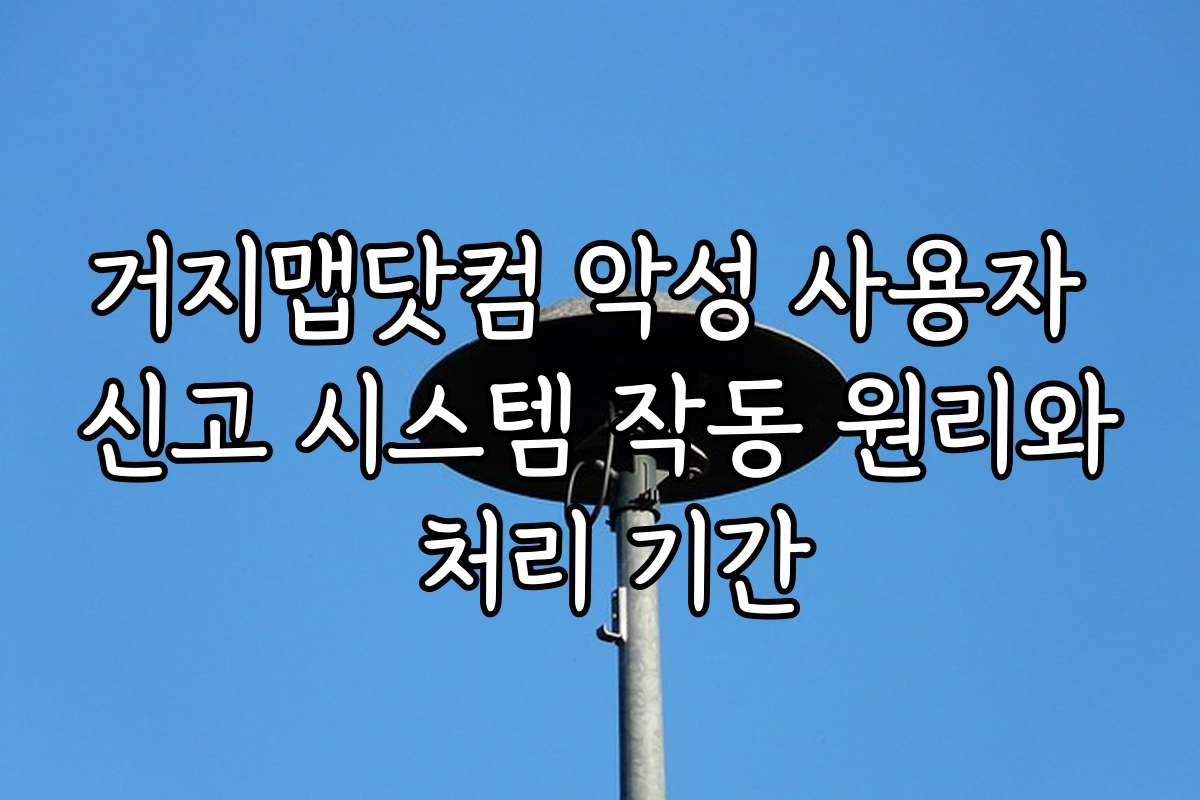 거지맵닷컴 악성 사용자 신고 시스템 작동 원리와 처리 기간