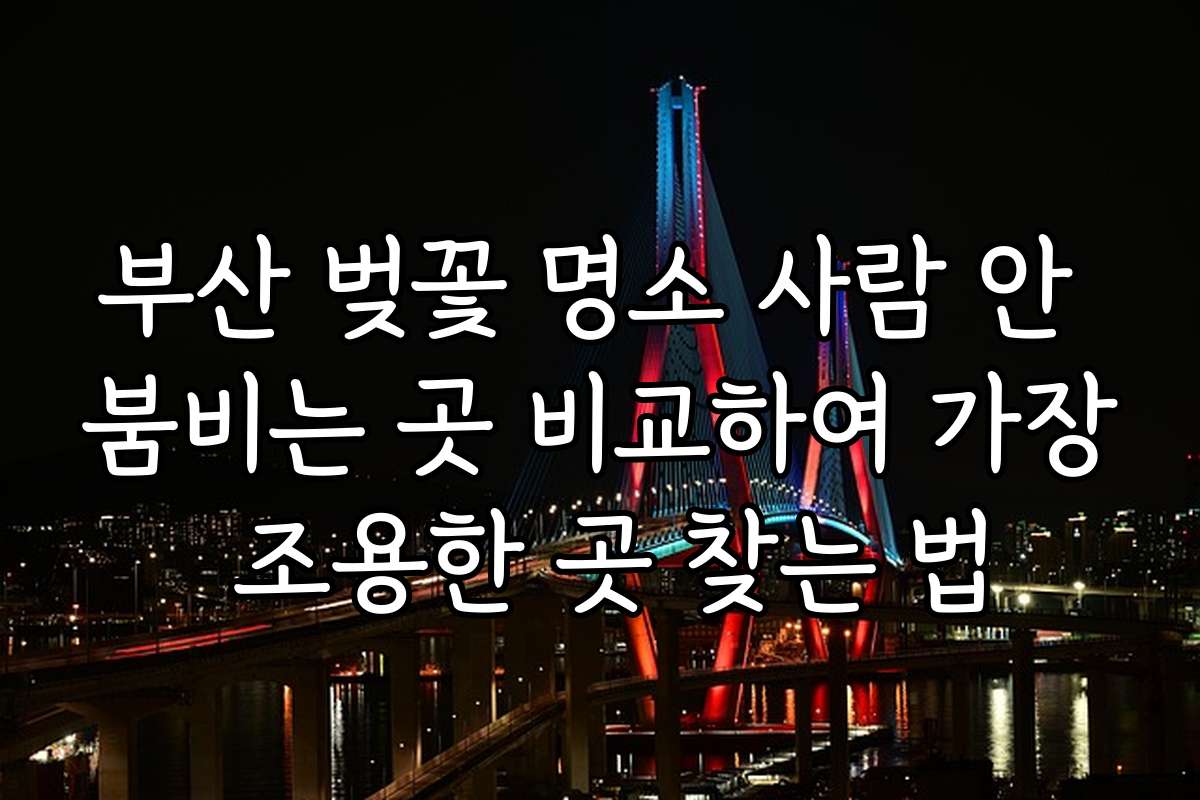 부산 벚꽃 명소 사람 안 붐비는 곳 비교하여 가장 조용한 곳 찾는 법