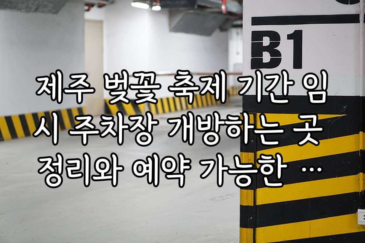제주 벚꽃 축제 기간 임시 주차장 개방하는 곳 정리와 예약 가능한 주차장 정보