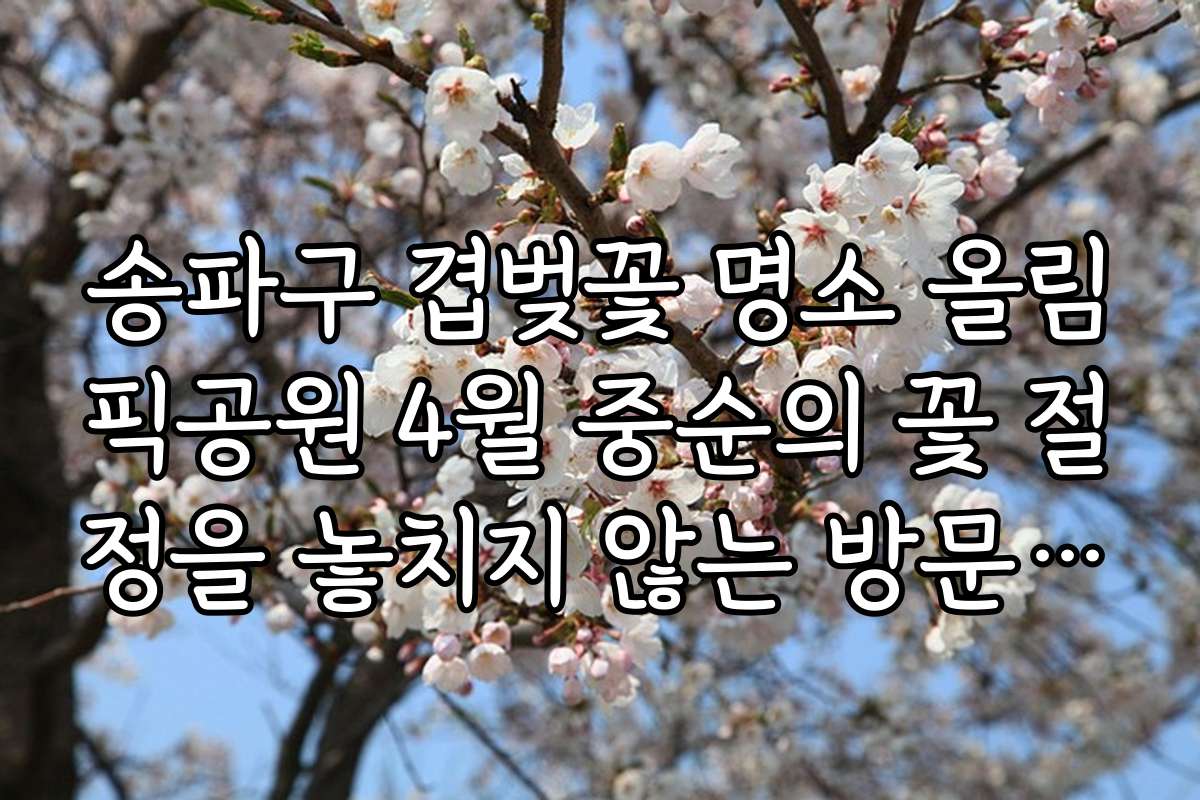 송파구 겹벚꽃 명소 올림픽공원 4월 중순의 꽃 절정을 놓치지 않는 방문 시기와 팁