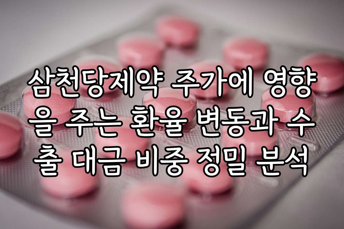 삼천당제약 주가에 영향을 주는 환율 변동과 수출 대금 비중 정밀 분석