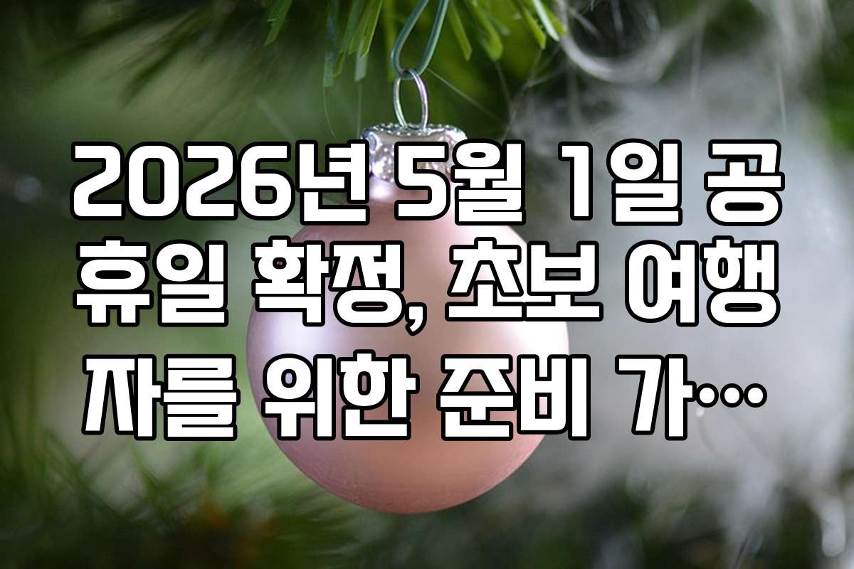 2026년 5월 1일 공휴일 확정, 초보 여행자를 위한 준비 가이드