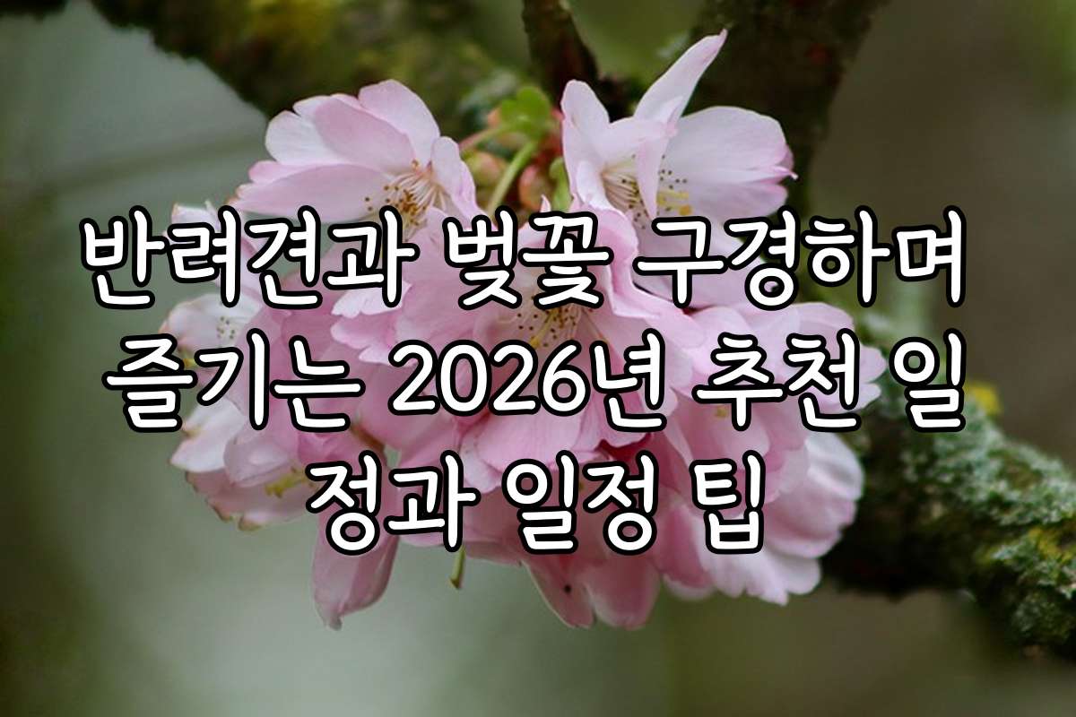 반려견과 벚꽃 구경하며 즐기는 2026년 추천 일정과 일정 팁