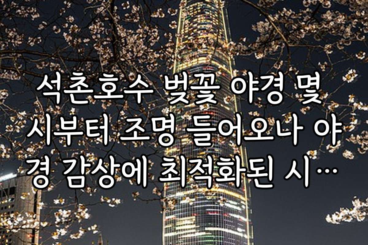 석촌호수 벚꽃 야경 몇 시부터 조명 들어오나 야경 감상에 최적화된 시간과 조명 조절 방법