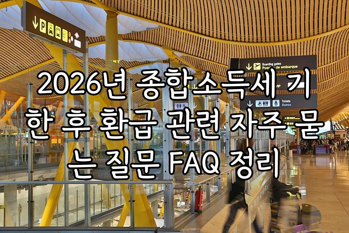 2026년 종합소득세 기한 후 환급 관련 자주 묻는 질문 FAQ 정리