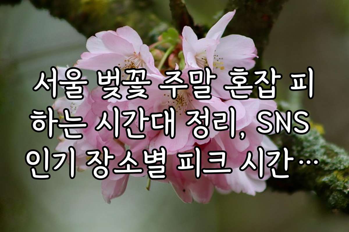 서울 벚꽃 주말 혼잡 피하는 시간대 정리, SNS 인기 장소별 피크 시간대 정보