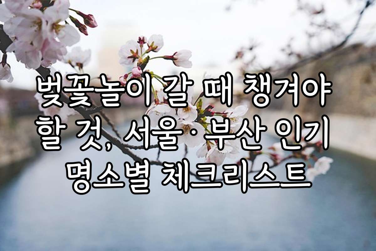 벚꽃놀이 갈 때 챙겨야 할 것, 서울·부산 인기 명소별 체크리스트
