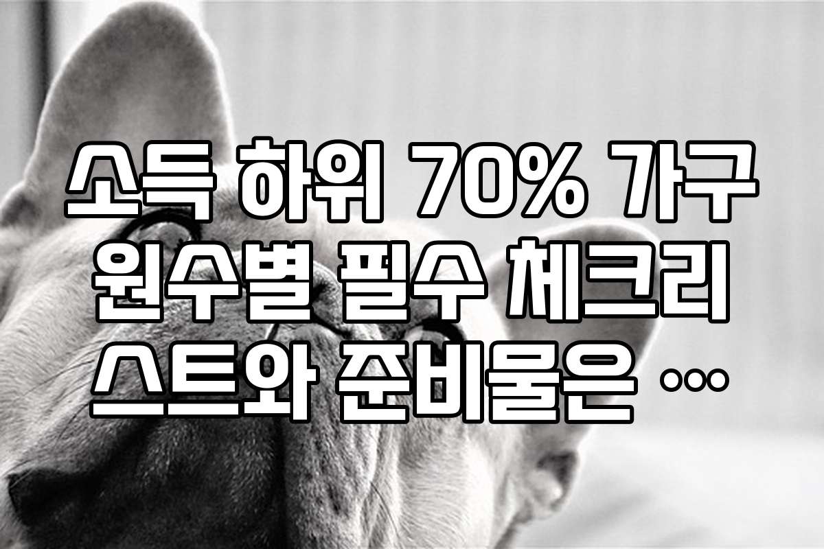 소득 하위 70% 가구원수별 필수 체크리스트와 준비물은 어떤 것이 있나요