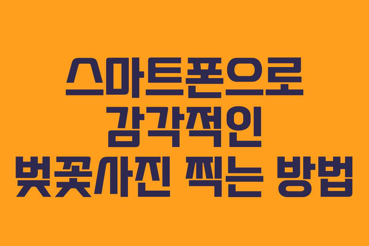 스마트폰으로 감각적인 벚꽃사진 찍는 방법 스마트폰으로 감각적인 벚꽃사진 찍는 방법