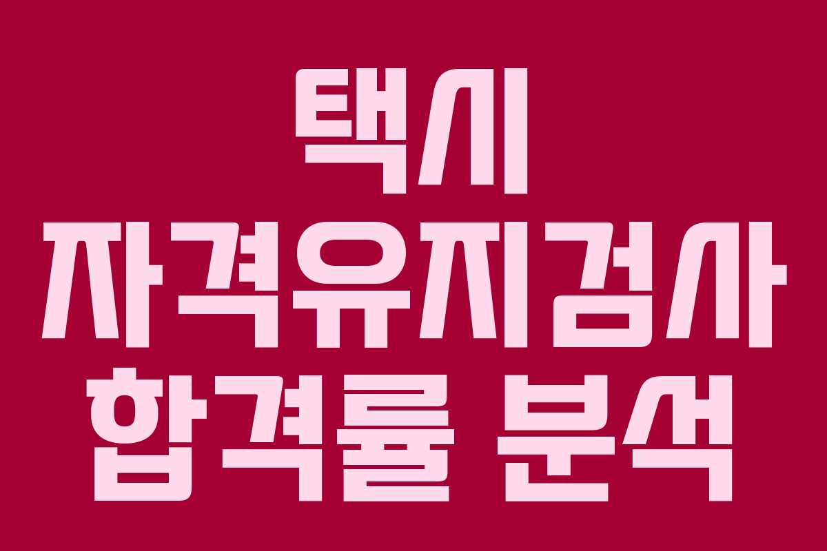 택시 자격유지검사 합격률 분석