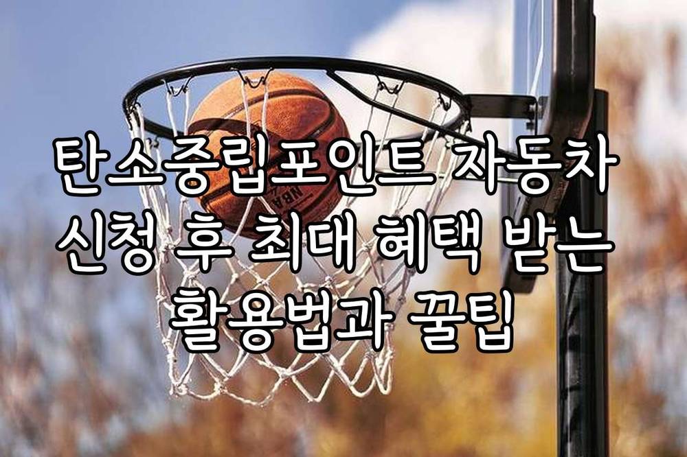 탄소중립포인트 자동차 신청 후 최대 혜택 받는 활용법과 꿀팁