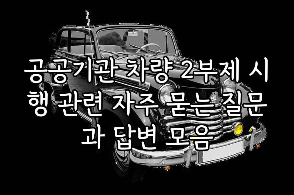 공공기관 차량 2부제 시행 관련 자주 묻는 질문과 답변 모음