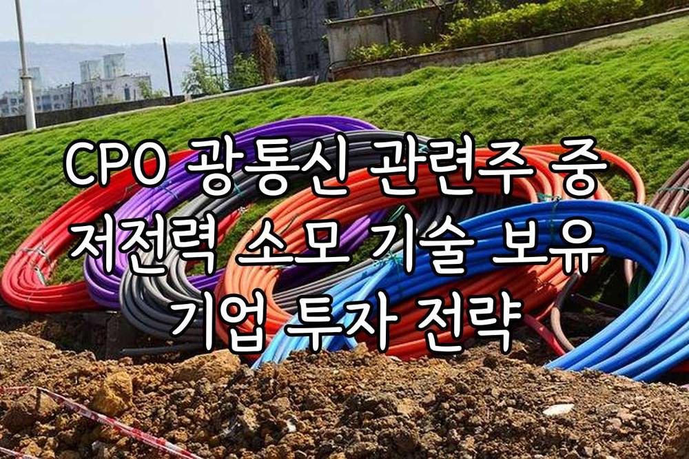 CPO 광통신 관련주 중 저전력 소모 기술 보유 기업 투자 전략