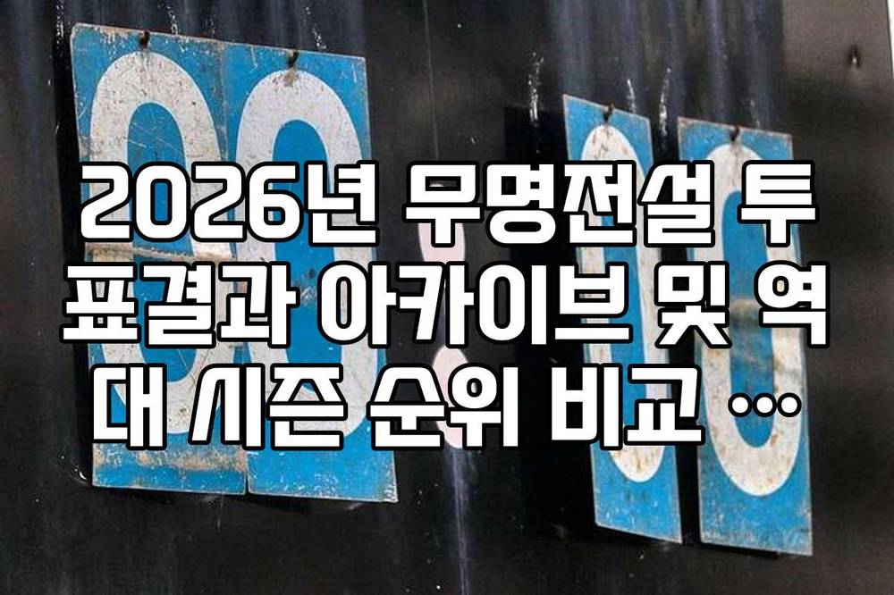 2026년 무명전설 투표결과 아카이브 및 역대 시즌 순위 비교 자료