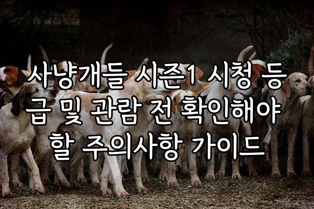 사냥개들 시즌1 시청 등급 및 관람 전 확인해야 할 주의사항 가이드