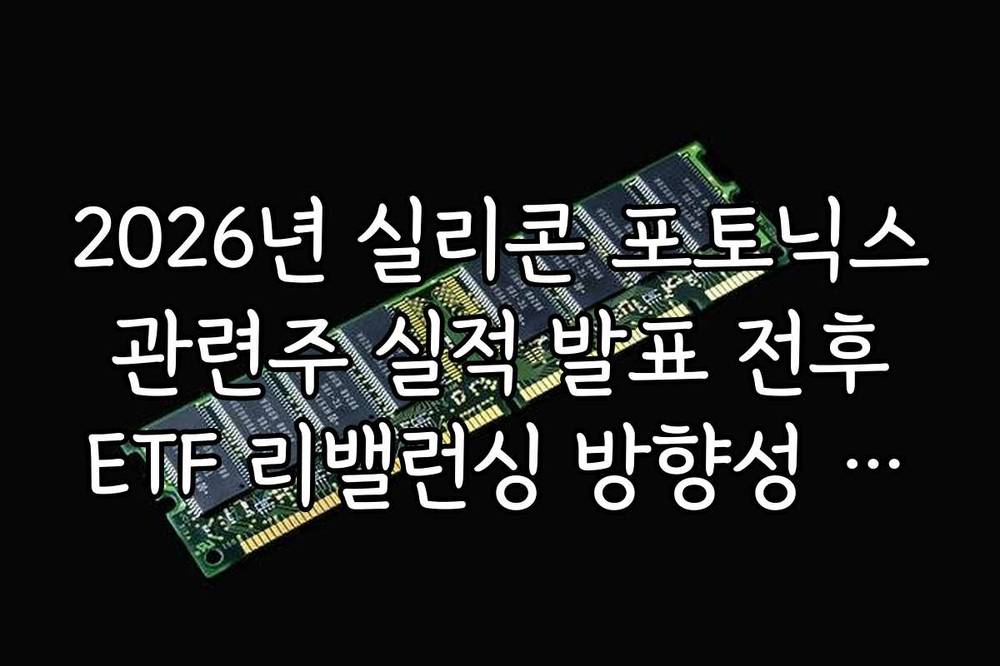 2026년 실리콘 포토닉스 관련주 실적 발표 전후 ETF 리밸런싱 방향성 분석