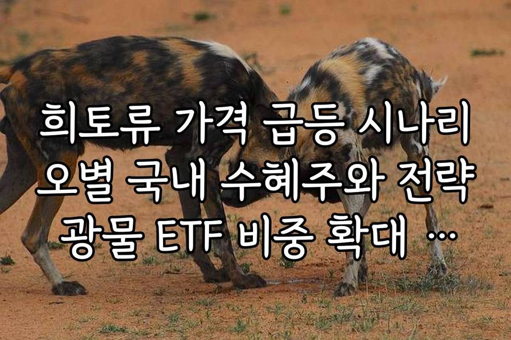 희토류 가격 급등 시나리오별 국내 수혜주와 전략 광물 ETF 비중 확대 시점