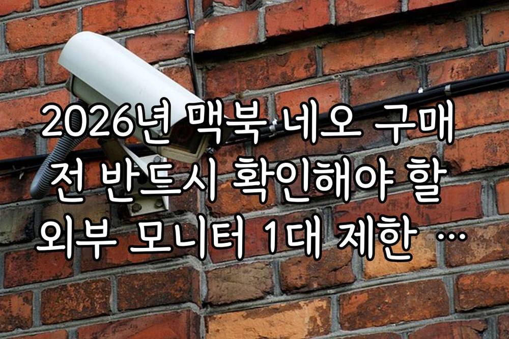 2026년 맥북 네오 구매 전 반드시 확인해야 할 외부 모니터 1대 제한 규격