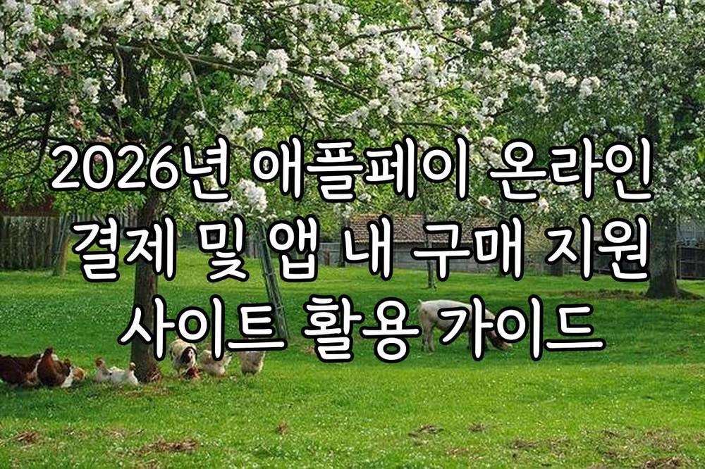 2026년 애플페이 온라인 결제 및 앱 내 구매 지원 사이트 활용 가이드