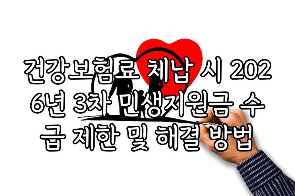 건강보험료 체납 시 2026년 3차 민생지원금 수급 제한 및 해결 방법