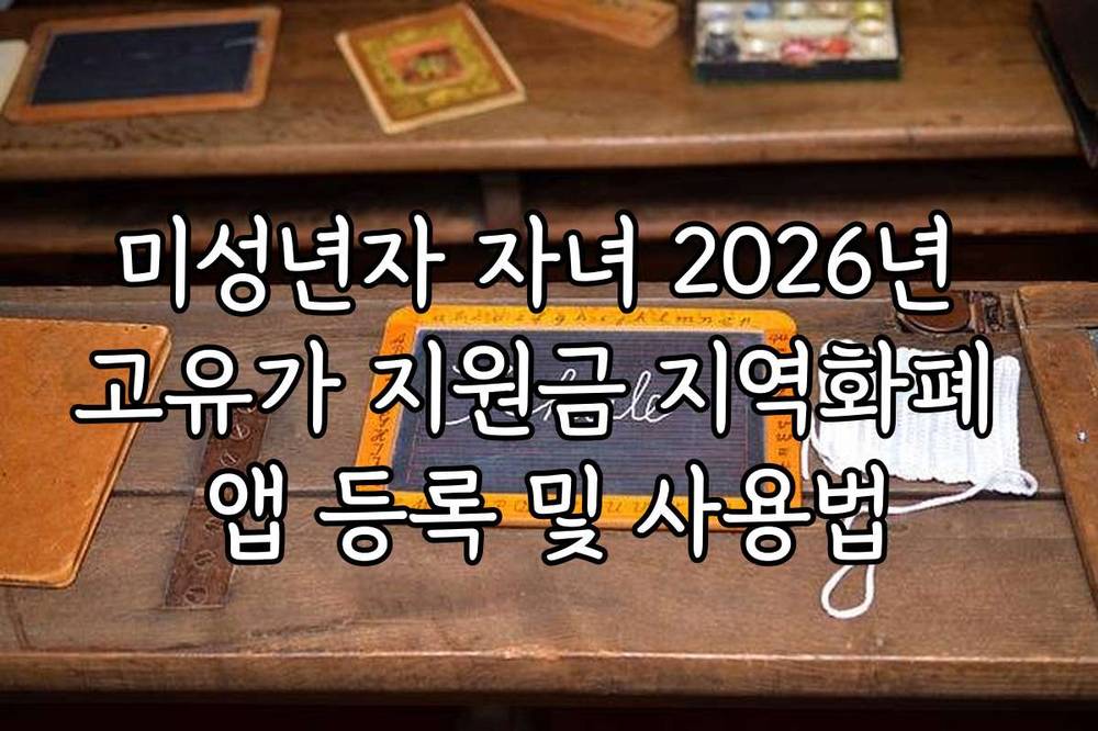 미성년자 자녀 2026년 고유가 지원금 지역화폐 앱 등록 및 사용법