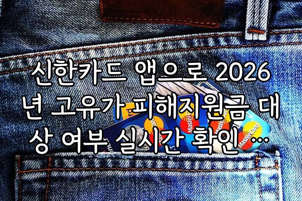 신한카드 앱으로 2026년 고유가 피해지원금 대상 여부 실시간 확인 방법