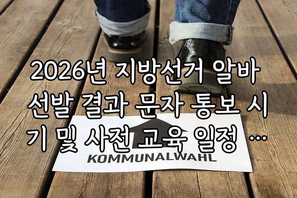 2026년 지방선거 알바 선발 결과 문자 통보 시기 및 사전 교육 일정 정보