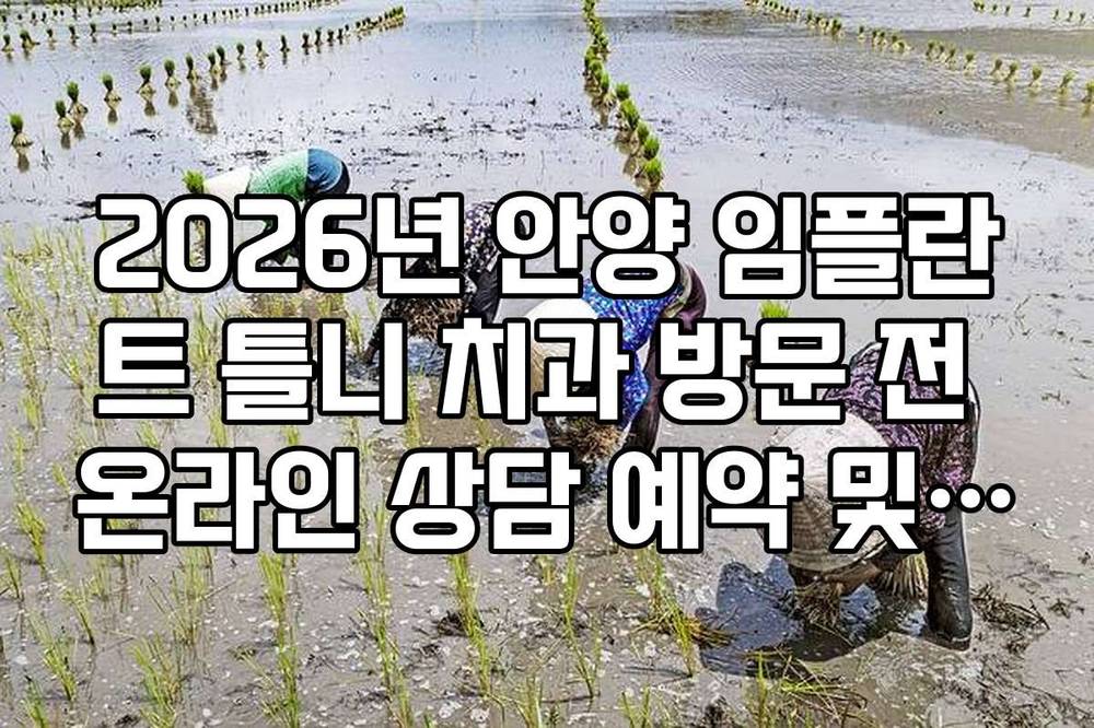 2026년 안양 임플란트 틀니 치과 방문 전 온라인 상담 예약 및 문진 팁