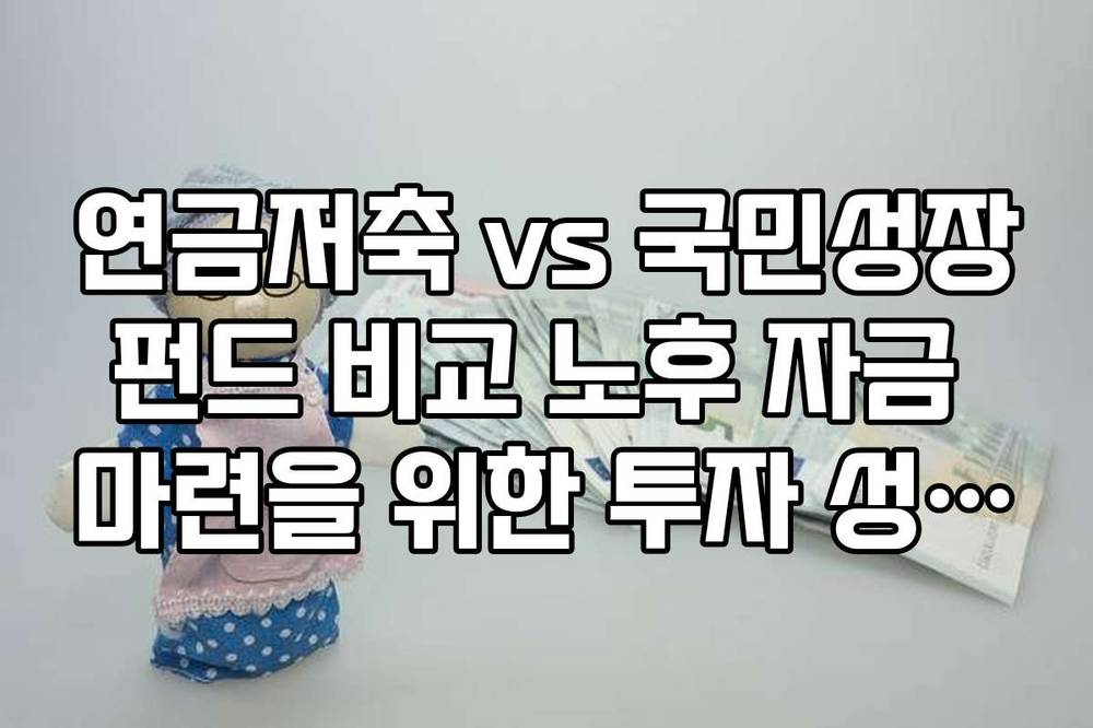 연금저축 vs 국민성장펀드 비교 노후 자금 마련을 위한 투자 성향별 추천