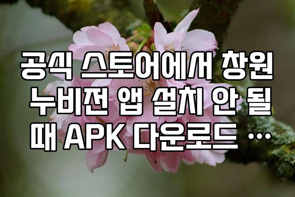 공식 스토어에서 창원 누비전 앱 설치 안 될 때 APK 다운로드 주의사항
