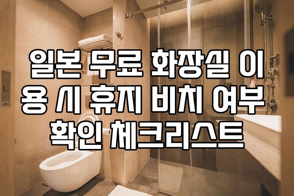 일본 무료 화장실 이용 시 휴지 비치 여부 확인 체크리스트
