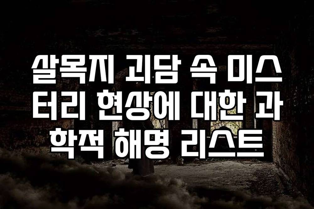 살목지 괴담 속 미스터리 현상에 대한 과학적 해명 리스트