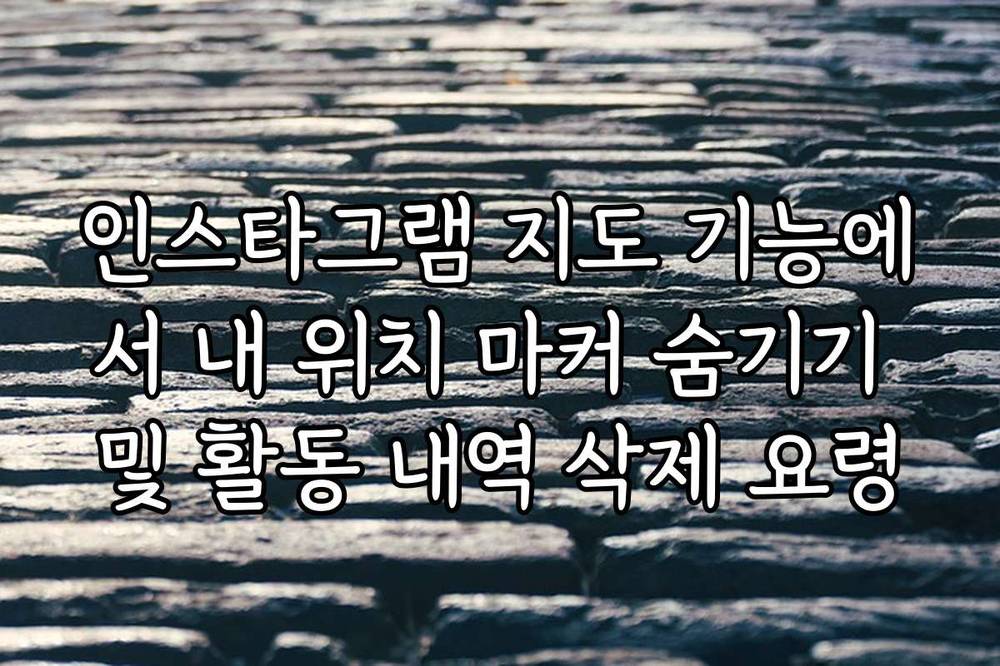 인스타그램 지도 기능에서 내 위치 마커 숨기기 및 활동 내역 삭제 요령