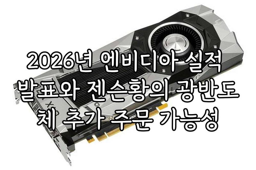 2026년 엔비디아 실적 발표와 젠슨황의 광반도체 추가 주문 가능성