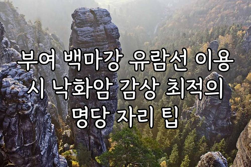 부여 백마강 유람선 이용 시 낙화암 감상 최적의 명당 자리 팁