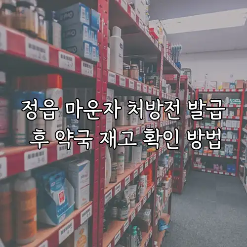 정읍 마운자 처방전 발급 후 약국 재고 확인 방법