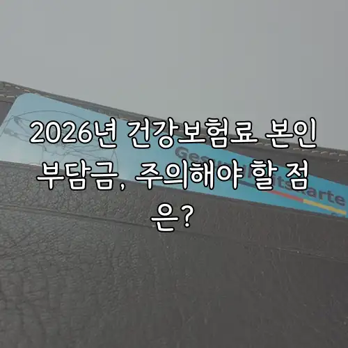2026년 건강보험료 본인부담금, 주의해야 할 점은?