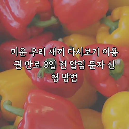 미운 우리 새끼 다시보기 이용권 만료 3일 전 알림 문자 신청 방법