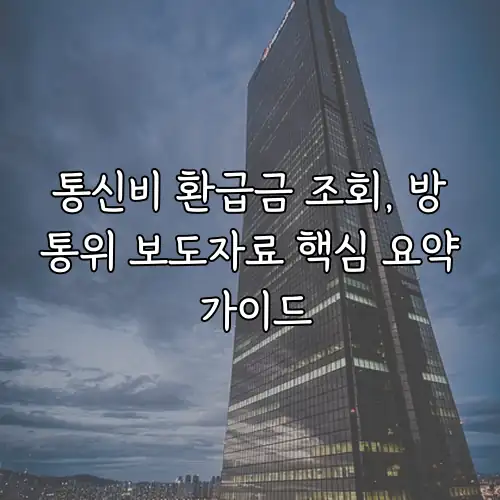 통신비 환급금 조회, 방통위 보도자료 핵심 요약 가이드