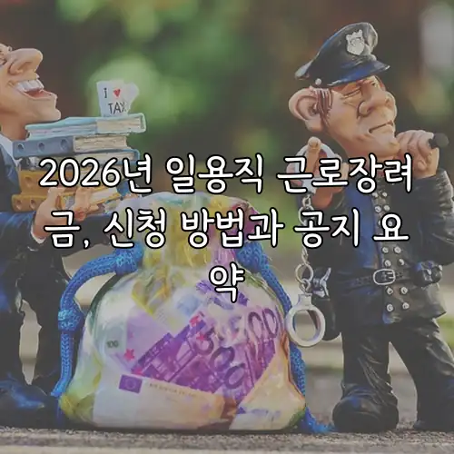 2026년 일용직 근로장려금, 신청 방법과 공지 요약